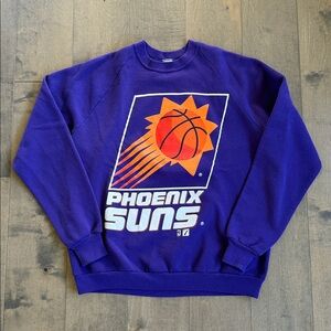 Vintage Phoenix Suns Logo 7 Purple Crewneck Sweatshirt 90s NBA XL